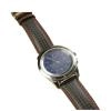 Smartwatch ZeTime Premium 44MM Argintiu Polished Si Curea Piele Carbon Negru - Rosu, Ecran Touch Color, Monitorizare Ritm Cardiac, Rating de Apa 5ATM