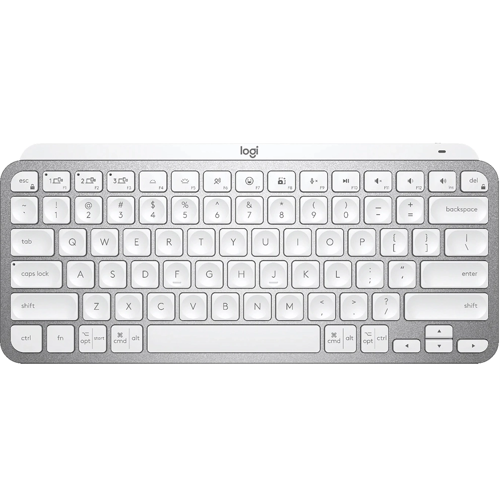 Tastatura Wireless MX Keys Mini, USB, Illuminated, Bluetooth, Layout USA INT, culoare Gri - qwerty