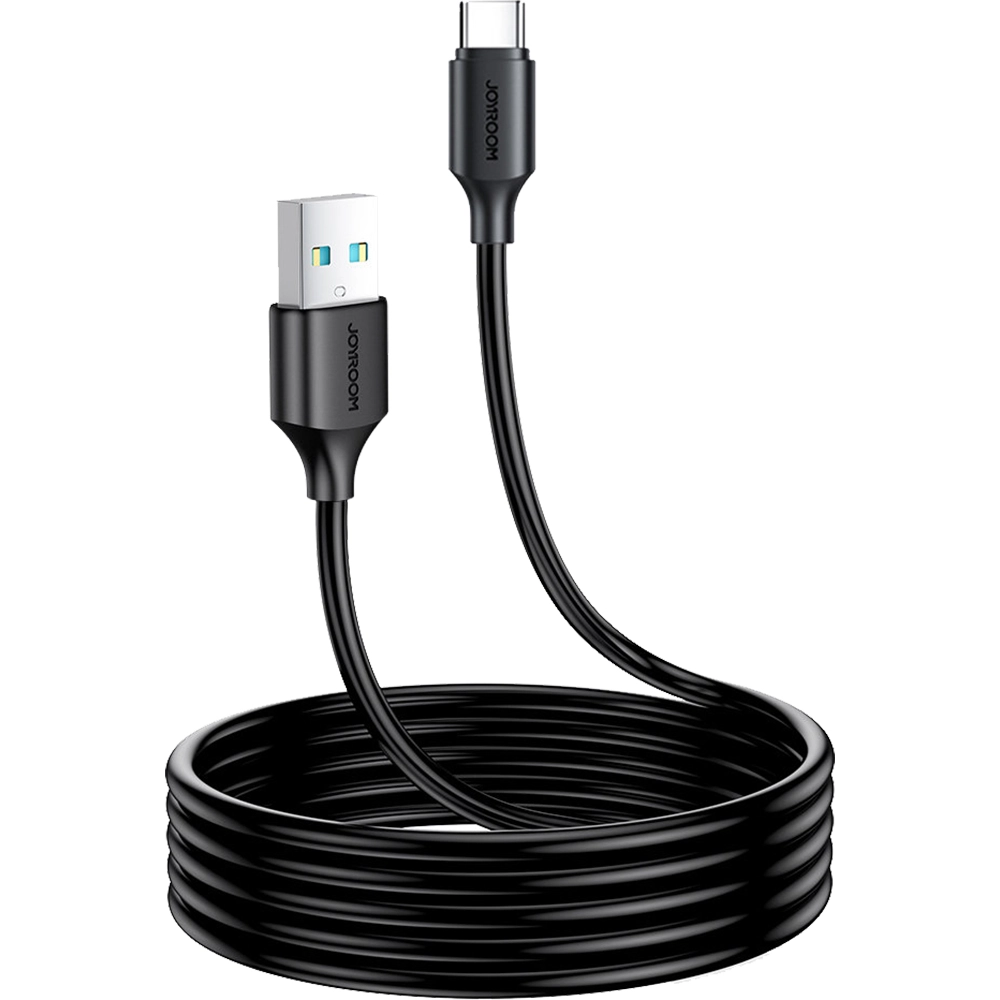 Cablu de incarcare rapid de la USB-A la USB-C, cu lungime de 2m si putere mare de incarcare 3A, culoare Negru