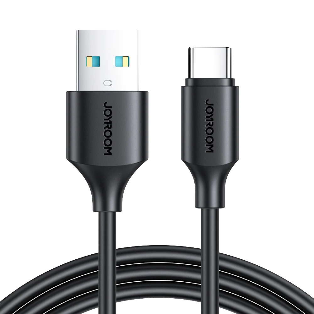 Cablu de incarcare rapid de la USB-A la USB-C, cu lungime de 2m si putere mare de incarcare 3A, culoare Negru